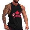 Canada Day Flags Tank Top Sleeveless T Shirt Athletic Muscle Shirts Gym Workout Yoga Tank for Men 3XL view 1