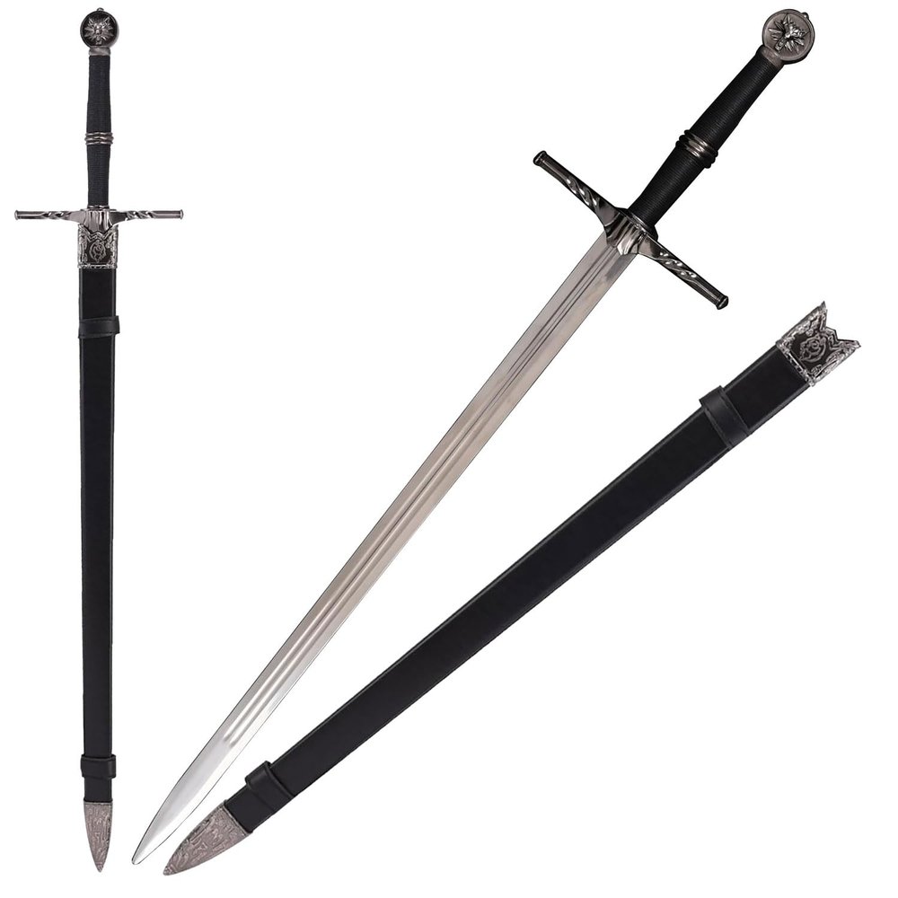 Game Cosplay Prop: Geralt's Silver Steel Sword-White Wolf Sword
