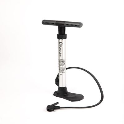 Compact Floor Pump, Compatible with English, Schrader and Presta Valves, Aluminum