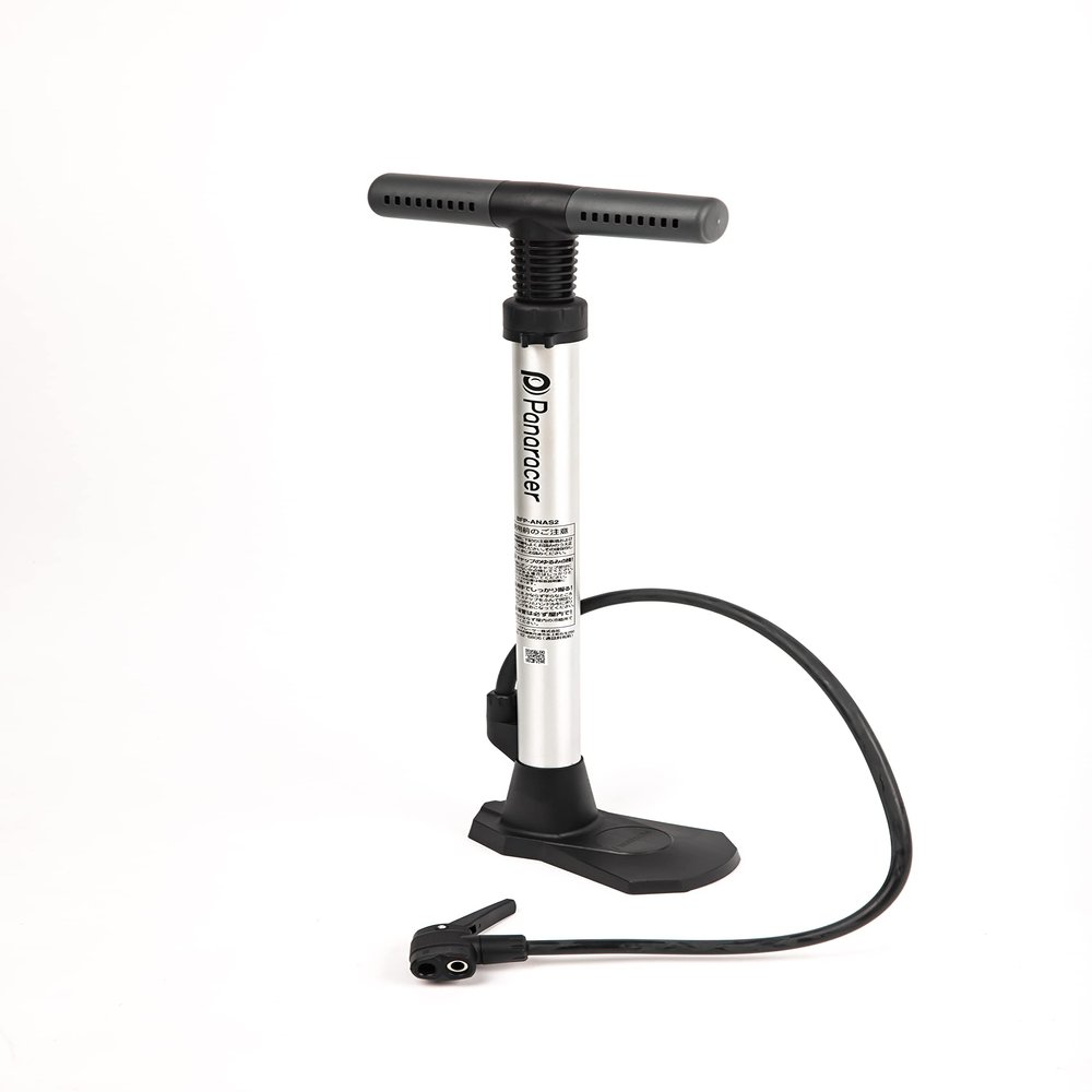 Compact Floor Pump, Compatible with English, Schrader and Presta Valves, Aluminum