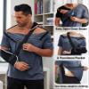 Deyeek Tear Away Shirts for Men Post Surgery Shoulder Broken Arm Clothing Side Snap Open Chemo Shirts for Port Access view 4