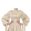 Abayas for Women Muslim Dubai Dress Lantern Sleeve Slim Fit Satin Arabic Islamic Kaftan Robe + Hijab Beige XXL view 4