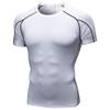 CICI FIVE Men's Compression Shirt Short Sleeve Athletic Compression Tops Cool Dry Undershirts Baselayer Gym Workout T Shirt White