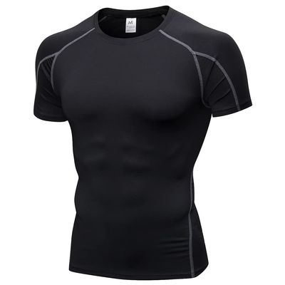 CICI FIVE Men's Compression Shirt Short Sleeve Athletic Compression Tops Cool Dry Undershirts Baselayer Gym Workout T Shirt B Grey