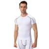 CICI FIVE Men's Compression Shirt Short Sleeve Athletic Compression Tops Cool Dry Undershirts Baselayer Gym Workout T Shirt White view 2