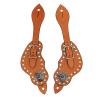 Pssopp Spur Strap, Western Men Boot Strap Slippy Artificial Leather Spur Strap Vintage Adjustable Brown Spur Strap with Metal Buckle for Equestrian Enthusiasts view 1