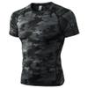 CICI FIVE Men's Compression Shirt Short Sleeve Athletic Compression Tops Cool Dry Undershirts Baselayer Gym Workout T Shirt Camo Black view 1
