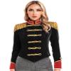 Moggemol Women's Circus Ringmaster Tassel Jacket Coat Velvet Victorian Tailcoat Party Costume Black Large view 2
