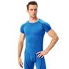 CICI FIVE Men's Compression Shirt Short Sleeve Athletic Compression Tops Cool Dry Undershirts Baselayer Gym Workout T Shirt Blue view 3