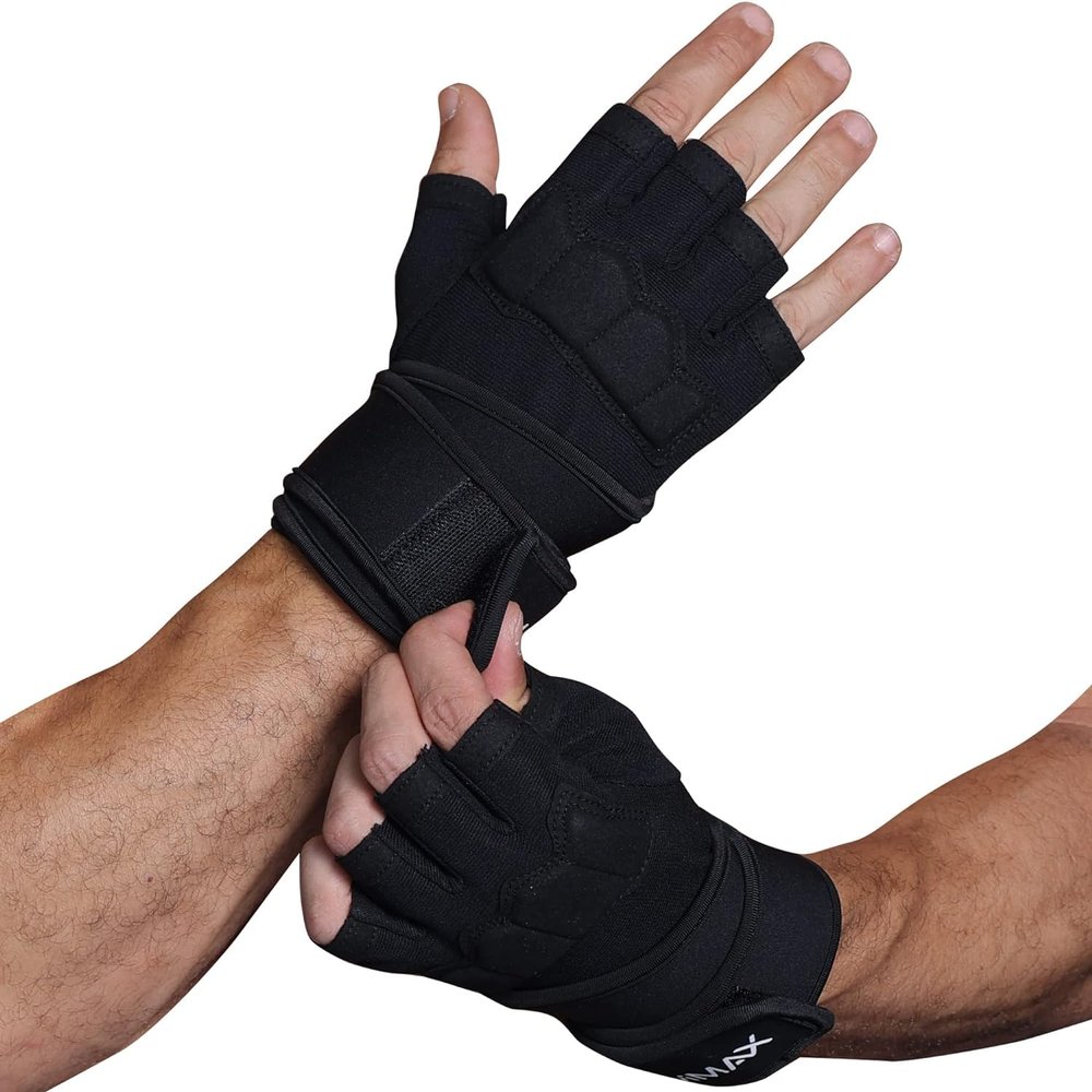 LiMMAX Gym Workout Gloves with Wrist Wrap Support for Men & Women - Padded Full Palm Protection, Silicone Anti-Slip Grip, Ideal for Weight Lifting & Cross Training