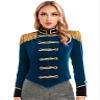 Moggemol Women's Circus Ringmaster Tassel Jacket Coat Velvet Victorian Tailcoat Party Costume Dark_Blue X-Large view 2