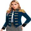 Moggemol Women's Circus Ringmaster Tassel Jacket Coat Velvet Victorian Tailcoat Party Costume Dark_Blue Large view 1