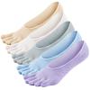 CaiDieNu No Show Toe Socks Women, Low Cut Five Fingers Cotton Running Athletic Invisible Boat Socks, 5 Pairs view 1
