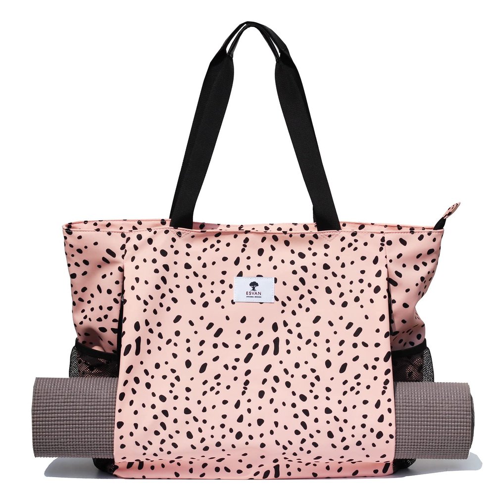 ESVAN Yoga Mat Bag Yoga Tote Carrier Shoulder Bag Carryall Tote for Office,Yoga,Pilates,Travel,Beach and Gym (D)