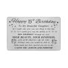 DEGASKEN 15th Birthday Card for Daughter - Happy Birthday Card for 15 Year Old Daughter Girls - 15th Birthday Gifts Decorations for Girls - Beautiful Metal Engraved Wallet Cards view 1