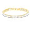 Uloveido Gold Plated Rectangular Cut Cubic Zirconia Eternity Bracelet Crystal Tennis Bracelets for Women Mother's Day Birthday Gift Y1789 (Gold-White-19cm) view 1