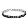 Uloveido Silver Color Rectangular Cz Bracelet Crystal Tennis Bracelets for Women Best Friends Birthday Gift Y1789 (Platinum-Black-17cm) view 1