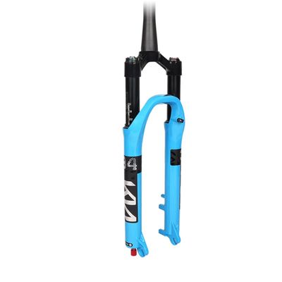26/27.5/29inch Suspension Front Fork, Mountain Bike Shock Absorber Magnesium Alloy Air Forks Tapered Steerer (Color : Blue, Size : 27.5)