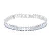 Uloveido Silver Color Rectangular Cubic Zirconia Bracelet Crystal Tennis Bracelets for Women Valentines Day Birthday Gift Y1789 (platinum-White-19cm) view 1