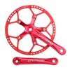 LUNJE Folding Bike Crankset 130BCD 170mm Square Taper Crank Arm Set 45/47/53/56/58T Single Chainring 6/7/8/9/10 Speed Road Bicycle Crankset (Color : Red, Size : 53T) view 1