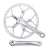 LUNJE Folding Bike Crankset 130BCD 170mm Square Taper Crank Arm Set 45/47/53/56/58T Single Chainring 6/7/8/9/10 Speed Road Bicycle Crankset (Color : Silver, Size : 56T) view 1