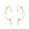 2PCS Women's Clip-On Earrings Hook Without Pierced (Golden Star Moon Ear Clips) view 1