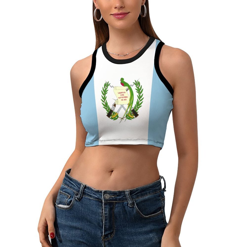 Adugen Origei Guatemala Flag Women's Tank Top Shirts Back Sports Tank Tops Flowy Workout Yoga Tanks M