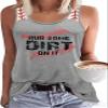 HEYO Women's Baseball Mom Grey-a1 Sleeveless Letter Print Tank Top view 1