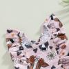 Muasaaluxi Toddler Baby Girl Swimsuit Cow Print Ruffle Swimwear One Piece Bathing Suit Beachwear Western Summer Clothes 18M-6T (Pink, 18-24 Months) view 3