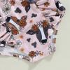 Muasaaluxi Toddler Baby Girl Swimsuit Cow Print Ruffle Swimwear One Piece Bathing Suit Beachwear Western Summer Clothes 18M-6T (Pink, 18-24 Months) view 4