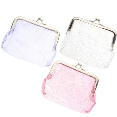 3pcs Glitter Purse Change Wallet for Earphones Cash Keys Dazzling Pouches