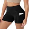 ODODOS 5" Tummy Control Biker Shorts for Women with Pockets High Waist Athletic Workout Yoga Shorts, Black, Small view 1