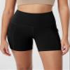 ODODOS 5" Tummy Control Biker Shorts for Women with Pockets High Waist Athletic Workout Yoga Shorts, Black, Small view 2