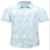 SheLucki Hawaiian Shirt for Men, Unisex Summer Beach Casual Short Sleeve Button Down Shirts, Printed Palmshadow Clothing Leaf Light 2Green L view 3
