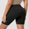 ODODOS 8" Tummy Control Biker Shorts for Women with Pockets High Waist Running Workout Athletic Yoga Shorts, Emboss Wave Black, Medium view 2