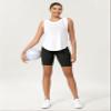 ODODOS 8" Tummy Control Biker Shorts for Women with Pockets High Waist Running Workout Athletic Yoga Shorts, Emboss Wave Black, Medium view 4