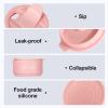 VAANTJI Travel Reusable Silicone Collapsible,13 oz/375 ml,Collapsible Travel Mug,Collapsible Cup for Hot and Cold Drinks(Pink) view 2