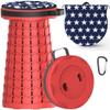 ALEVMOOM Upgraded Retractable Folding Stool Camping Stool, Collapsible Telescoping Stool for Adults, Lightweight Yet More Sturdy, Folding Seats for Camping Fishing Hiking Outdoor (red) view 1