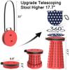 ALEVMOOM Upgraded Retractable Folding Stool Camping Stool, Collapsible Telescoping Stool for Adults, Lightweight Yet More Sturdy, Folding Seats for Camping Fishing Hiking Outdoor (red) view 3