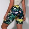 ODODOS 8" Tummy Control Biker Shorts for Women with Pockets High Waist Running Workout Athletic Yoga Shorts, Tropical Flower, Medium view 2