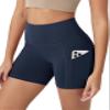 ODODOS 5" Tummy Control Biker Shorts for Women with Pockets High Waist Athletic Workout Yoga Shorts, Navy, Medium view 1