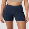 ODODOS 5" Tummy Control Biker Shorts for Women with Pockets High Waist Athletic Workout Yoga Shorts, Navy, Medium view 2