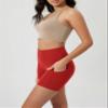 ODODOS 5" Tummy Control Biker Shorts for Women with Pockets High Waist Athletic Workout Yoga Shorts, Red, Small view 3