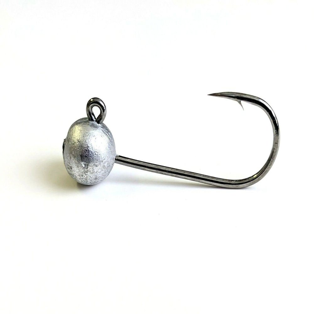 25 Unpainted No Collar Ball Jig Head Pan Fish Crappie Trout Extra Strong Hook 1/8oz