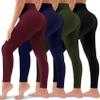 4 Pack Leggings for Women Butt Lift High Waisted Tummy Control No See-Through Yoga Pants Workout Running Leggings view 1