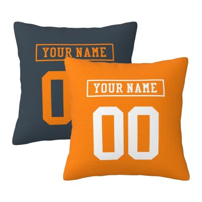 Slaccvd Custom University Throw Football Pillow Cases(2Packs) Personalized Design Any Name and Number 18"X18" Basketball Fans Gift
