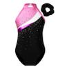 FEESHOW Leotards for Girls Sequins Sleeveless Dance Gymnastics Bodysuit Athletic Tank Top Bodysuit with Hairband Pink 8 Years view 1