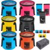 AUTODECO 6 Pack Collapsible Bucket 5 Gallon Container Folding Water Bucket Portable Wash Basin for Outdoor Travelling Camping Fishing Gardening Car Washing 2 Blue&1 Orange&1 Yellow&1 Pink&1 Black view 1