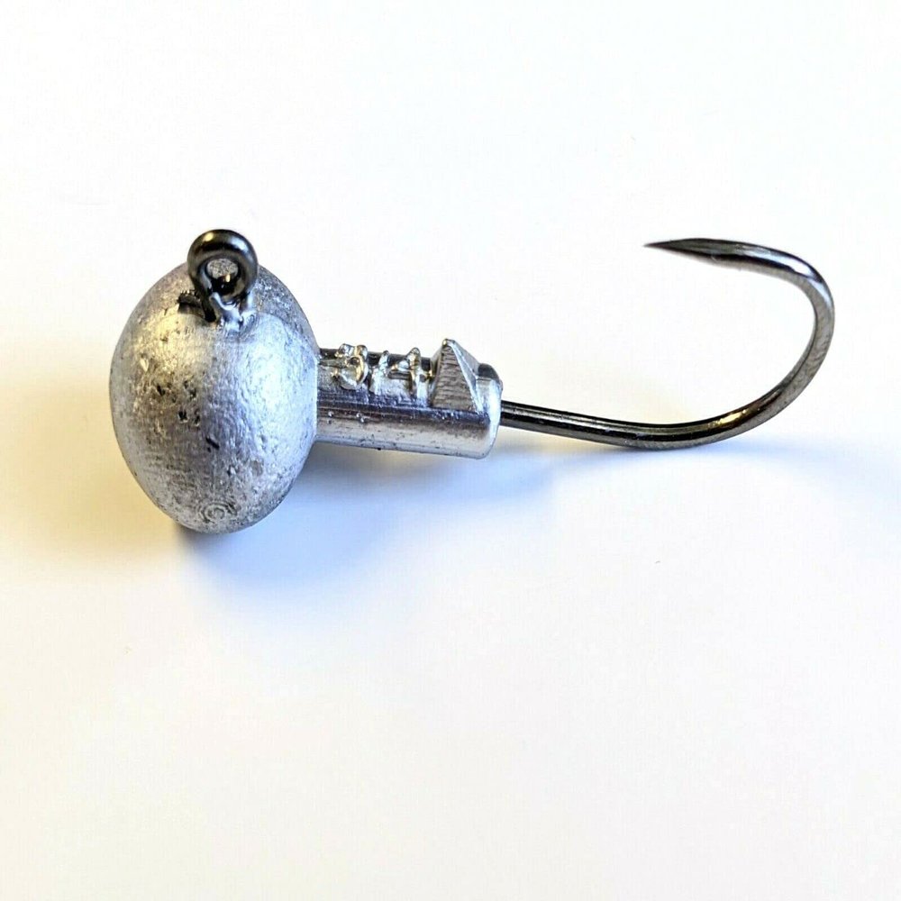 25 Unpainted Fresh Water Ball Jig Head Walleye Bass Lure Ultra Point Hook 1/2oz