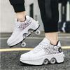 LDRFSE Double-Row Deform Wheel Automatic Walking Shoes Invisible Deformation Roller Skate 2 in 1 Male and Female Skating Shoes Multifunctional Outdoor Walking Sneakers view 2